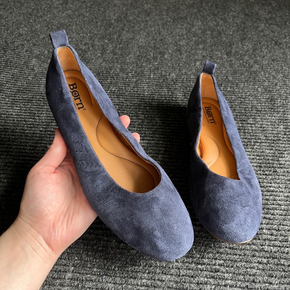 Born Navy Suede Ballet Flats